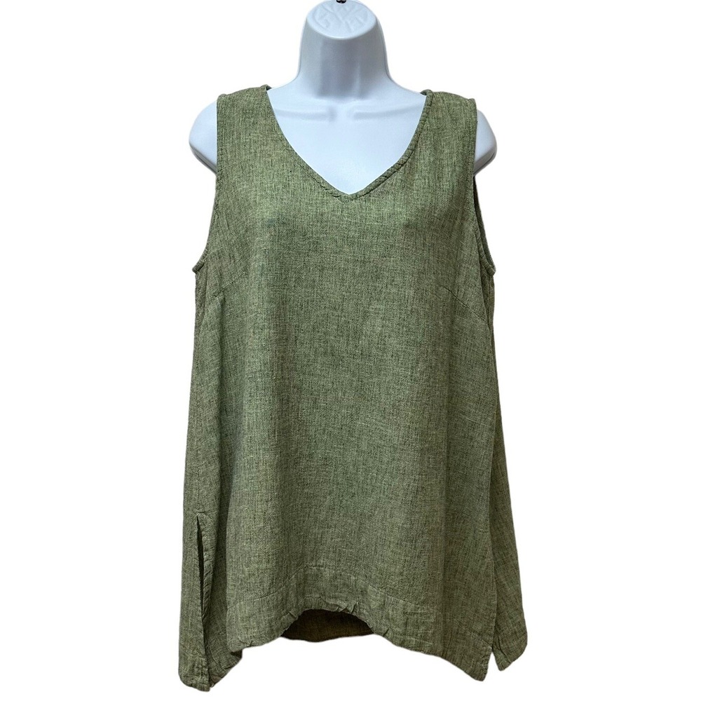 Cut Loose Sleeveless Tank Tunic Linen Blend Oversized Women's M Lagenlook